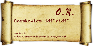 Oreskovics Márió névjegykártya